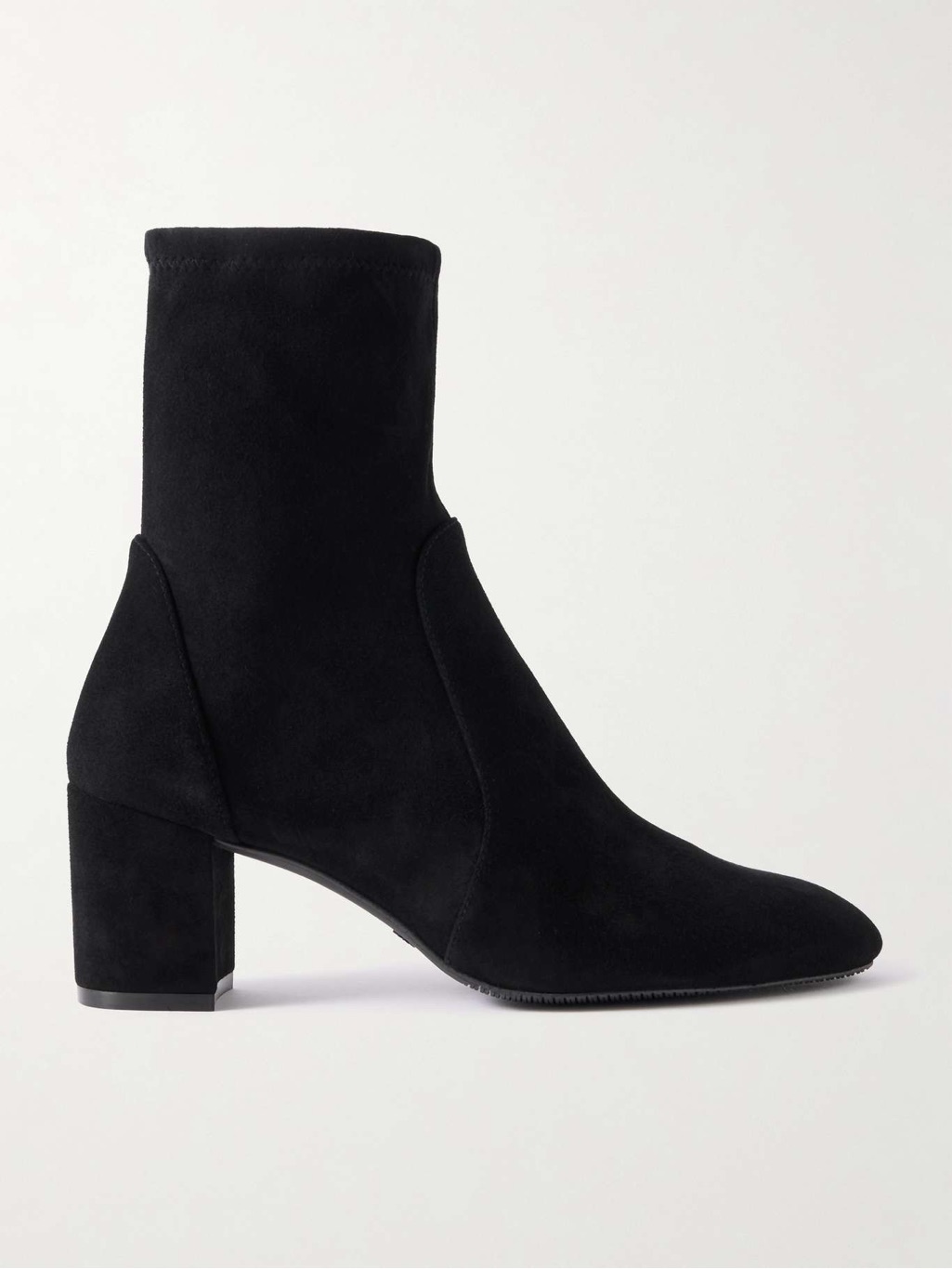 Stuart Weitzman Yuliana Stretch Suede Ankle Boots In Black